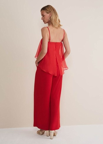 Phase Eight Anna Red Wide Leg Jumpsuit Red Canada | MGZALU-468